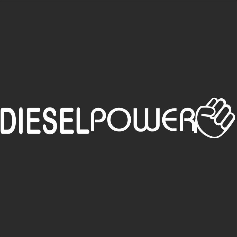 Jintora - Autoaufkleber Tuning - Auto Aufkleber - Diesel Power - 210x40 mm - Auto Sticker Bus Fenster Heckscheibe Camper wetterfest Outdoor Sticker Auto Deko LKW Tuning Selbstklebend - weiß von Jintora