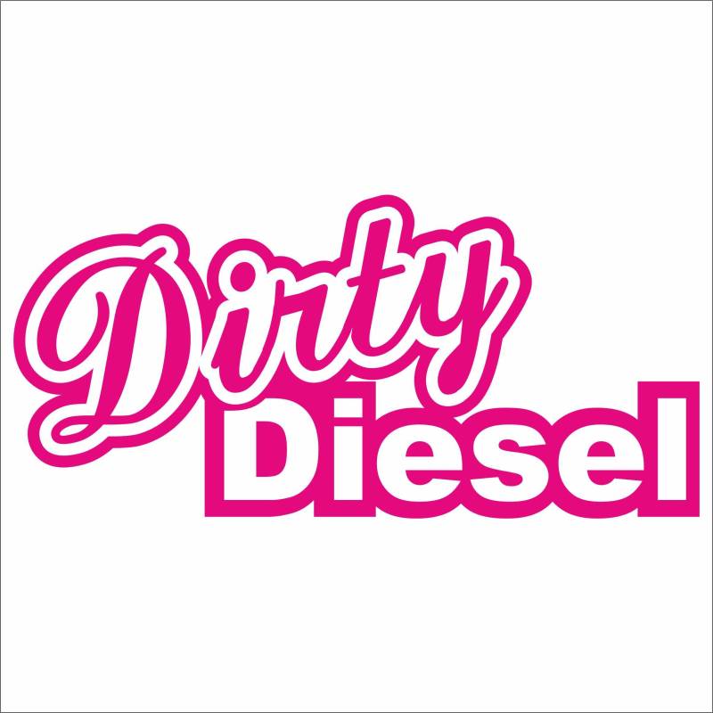 Jintora - Autoaufkleber Tuning - Auto Aufkleber - Dirty Diesel - 184x99 mm - Auto Sticker Bus Fenster Heckscheibe Camper wetterfest Outdoor Sticker Auto Deko LKW Tuning Selbstklebend - pink von Jintora