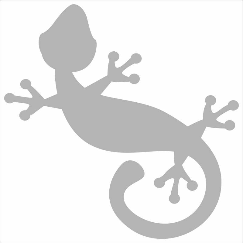 Jintora - Autoaufkleber Tuning - Auto Aufkleber - Gecko - 99x98 mm - Auto Aufkleber - Bus - Fenster - Heckscheibe - Camper - wetterfest - Outdoor Sticker Auto Deko LKW - Tuning Selbstklebend - Silber von Jintora