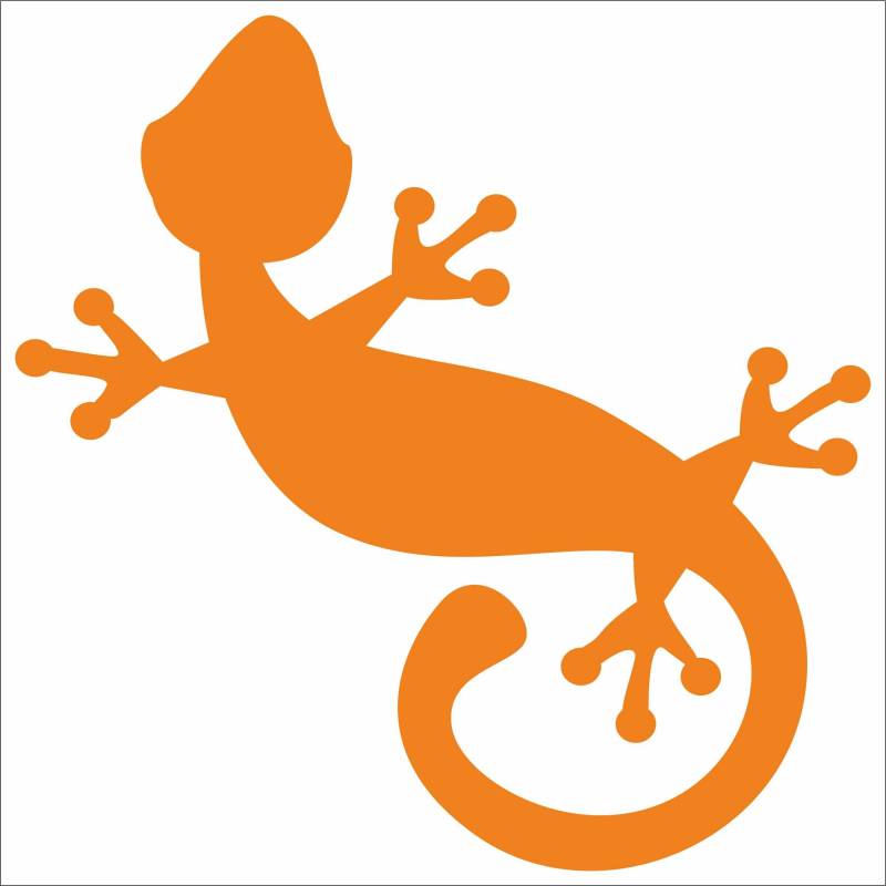 Jintora - Autoaufkleber Tuning - Auto Aufkleber - Gecko - 99x98 mm - Auto Aufkleber - Bus - Fenster - Heckscheibe - Camper - wetterfest - Outdoor Sticker Auto Deko LKW - Tuning Selbstklebend - orange von Jintora