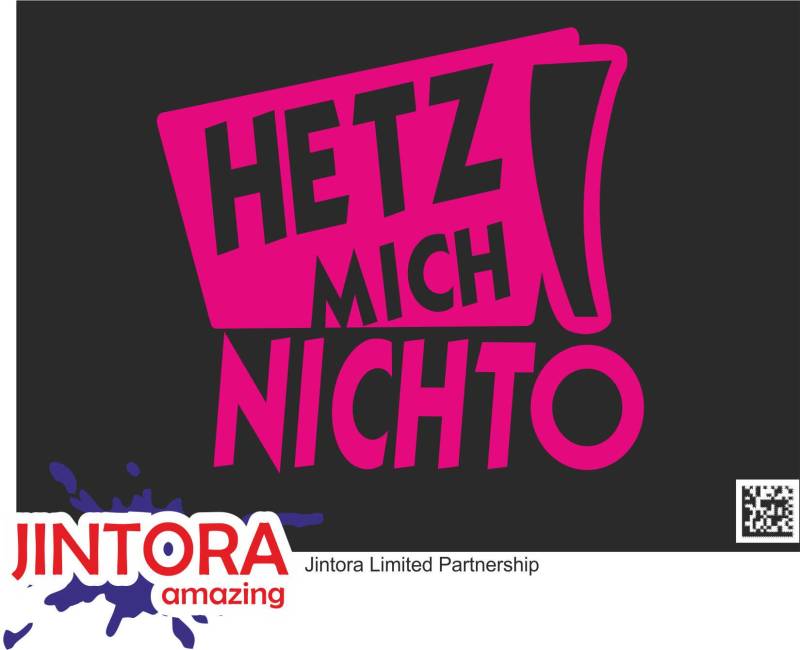 Jintora - Autoaufkleber Tuning - Auto Aufkleber - Hetz! Mich Nicht - 108x99 mm - Auto Sticker Bus Fenster Heckscheibe Camper wetterfest Outdoor Sticker Auto Deko LKW Tuning Selbstklebend - pink von Jintora