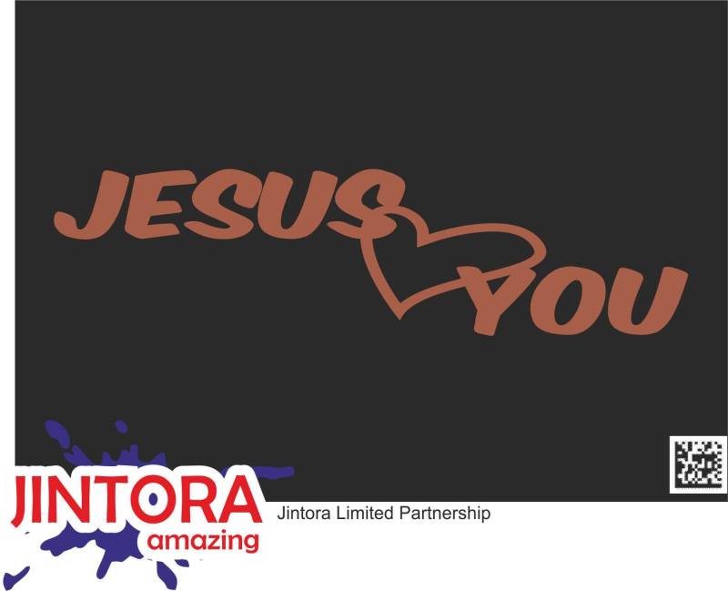 Jintora - Autoaufkleber Tuning - Auto Aufkleber - Jesus Love You Christentum - 210x55 mm - Auto Sticker Bus Fenster Heckscheibe Camper wetterfest Outdoor Sticker Auto Deko LKW Tuning - braun von Jintora