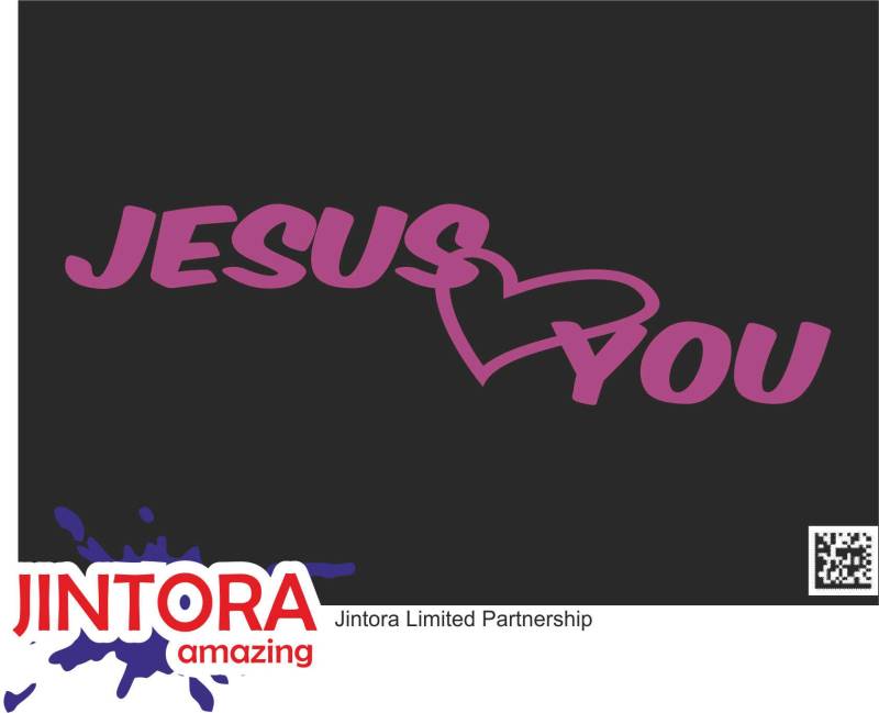 Jintora - Autoaufkleber Tuning - Auto Aufkleber - Jesus Love You Christentum - 210x55 mm - Auto Sticker Bus Fenster Heckscheibe Camper wetterfest Outdoor Sticker Auto Deko LKW Tuning - violett von Jintora