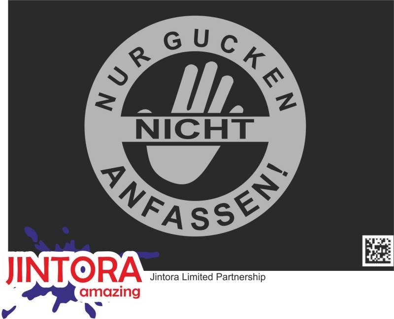Jintora - Autoaufkleber Tuning - Auto Aufkleber - Nur gucken Nicht anfassen! - 99x99 mm - Auto Sticker Bus Fenster Heckscheibe Camper wetterfest Outdoor Sticker Auto Deko LKW Tuning - grau von Jintora