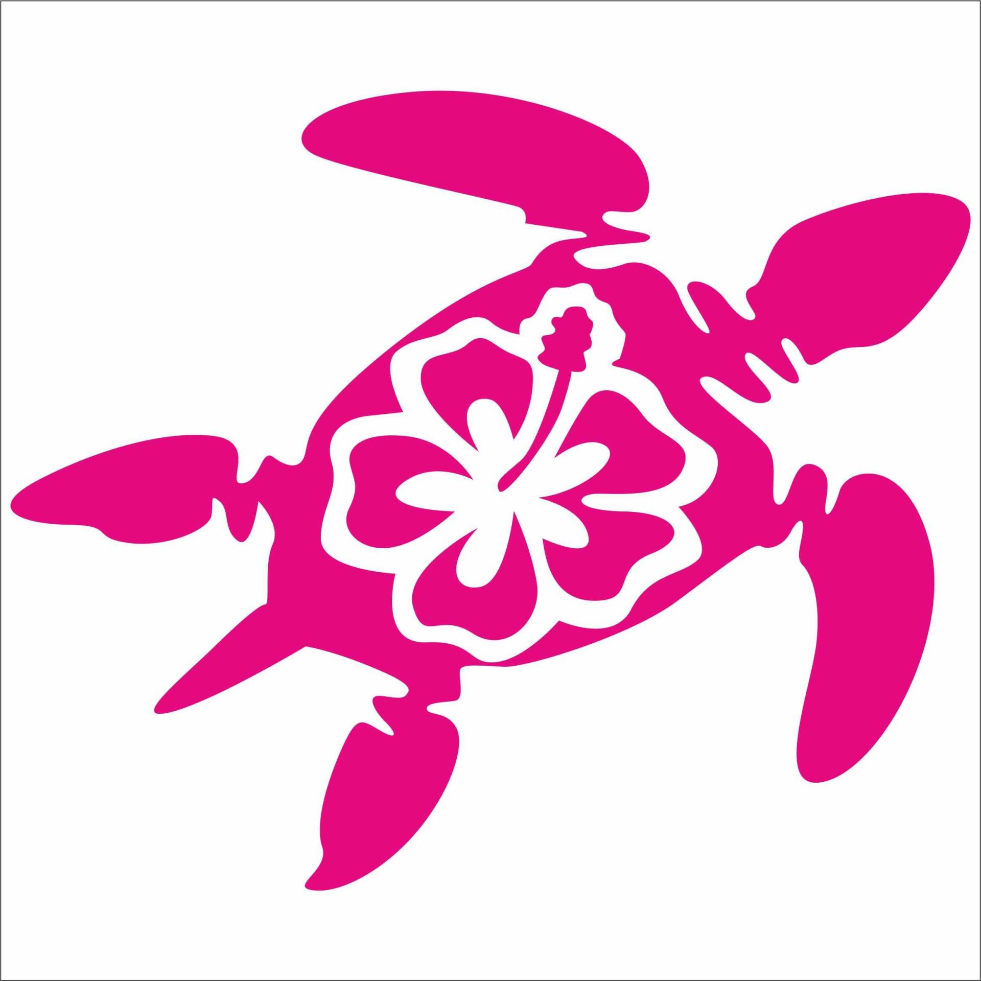 Jintora Aufkleber für Auto - Autoaufkleber - JDM - Die Cut - Schildkröte Hawaii - 118x99 mm - JDM - Die Cut - Bus - Fenster - Heckscheibe - Laptop - LKW - Tuning - pink von Jintora