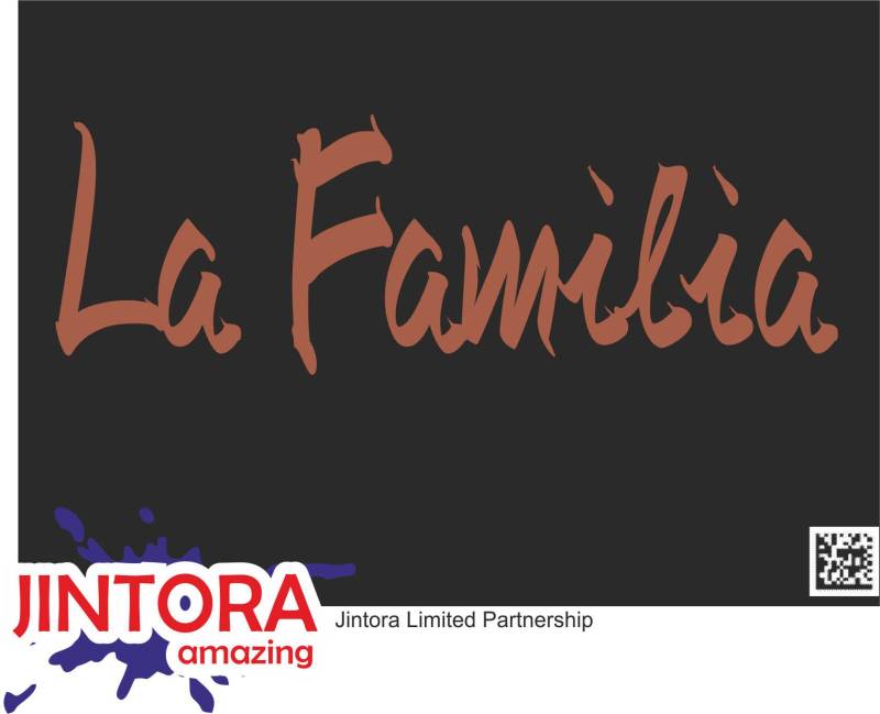 Jintora - Autoaufkleber Tuning - Auto Aufkleber - La Familia - 210x70 mm - Auto Sticker Bus Fenster Heckscheibe Camper wetterfest Outdoor Sticker Auto Deko LKW Tuning Selbstklebend - braun von Jintora