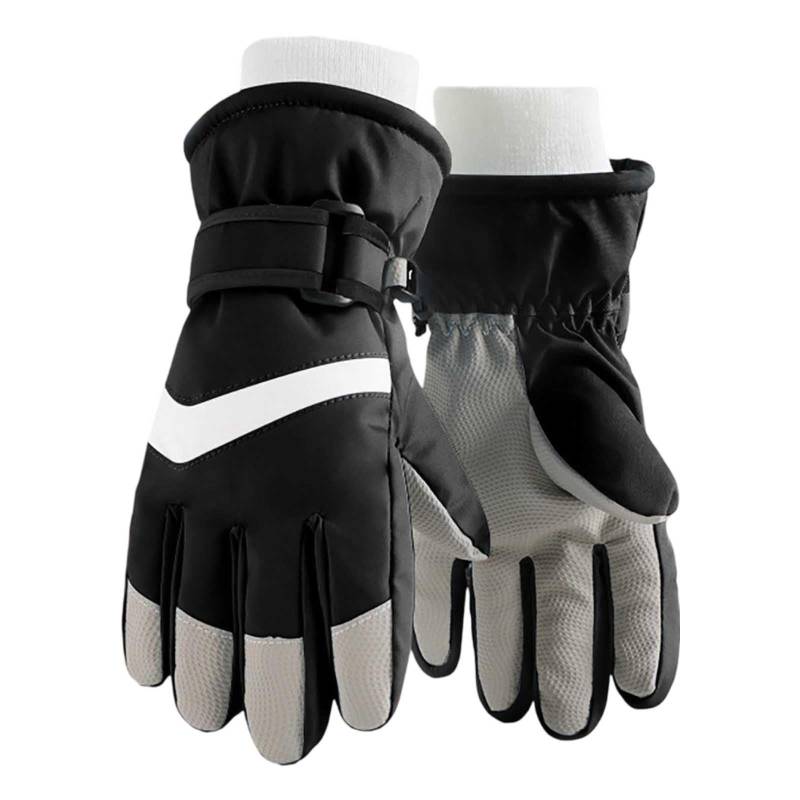 Jipersuo Winterhandschuhe Kinder Dicker Samt Radfahren Skifahren Kalte Handschuhe Radfahren Kalte Wärme Handschuhe Jungen Handschuhe (Schwarz, S) von Jipersuo