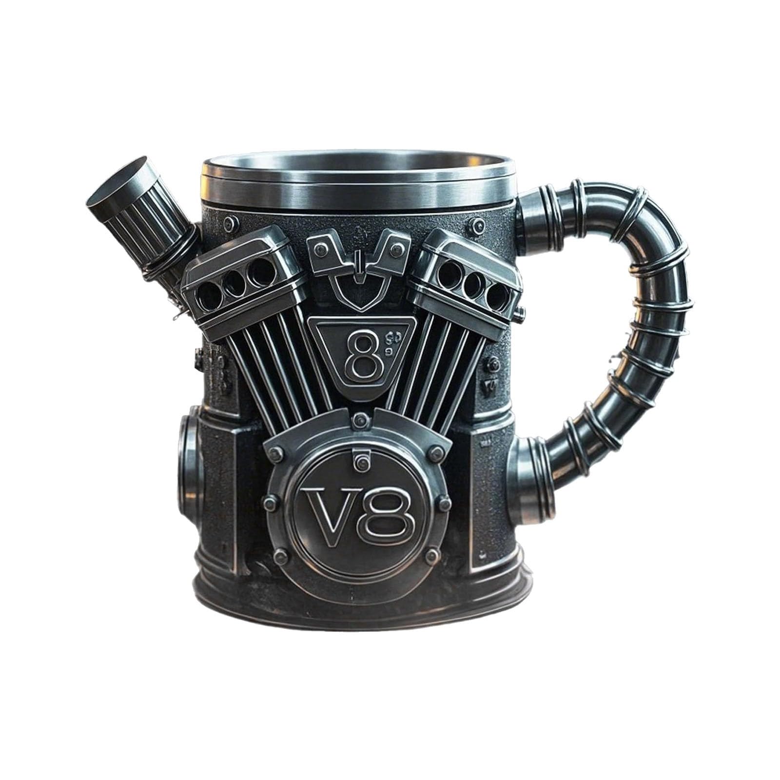 Motorbecher-Dekoration, mechanischer Sinne, Tasse, Dekoration, V6, Kunstbecher, Glasbecher, Wasserflasche (A, Einheitsgröße) von Jipersuo