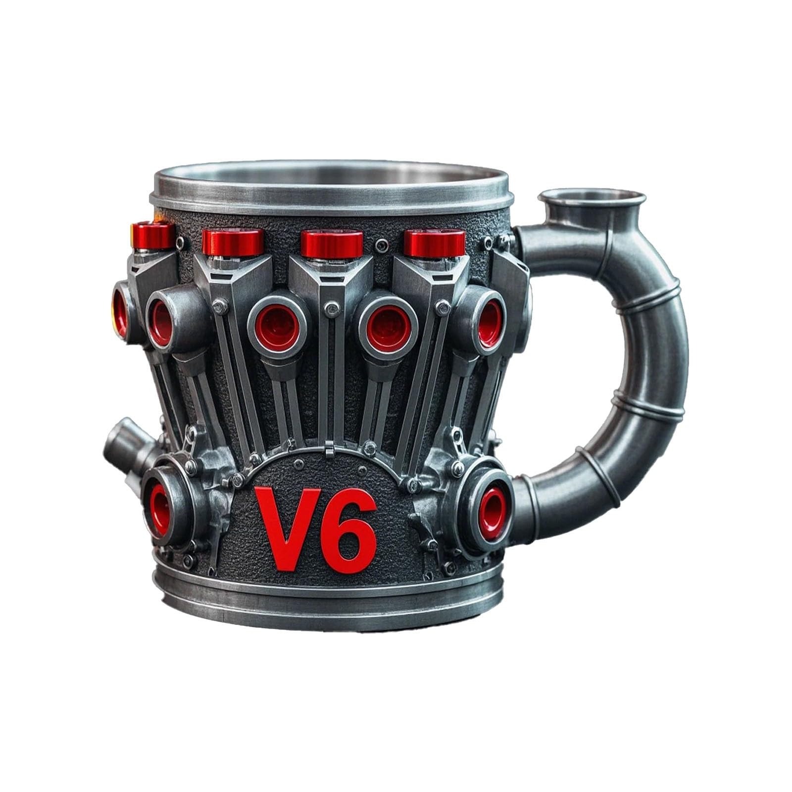 Motorbecher-Dekoration, mechanischer Sinne, Tasse, Dekoration, V6, Kunstbecher, Glasbecher, Wasserflasche (D, Einheitsgröße) von Jipersuo