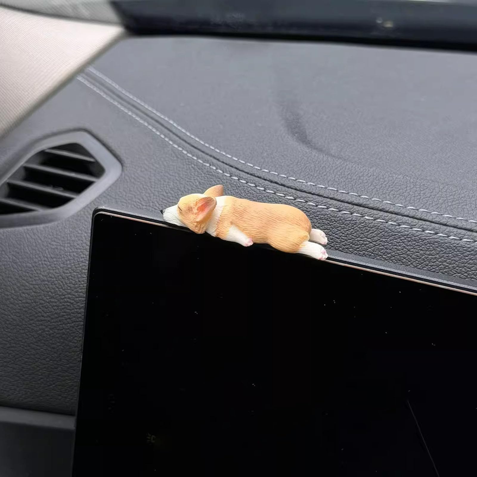 Niedliches Auto-Zubehör, Hunde-Auto-Rückansicht-Zubehör, geeignet für Frauen und Mädchen, Zuhause, Garten, Dekoration, Schreibtisch-Gadgets (D, 5,5 x 2 cm) von Jipersuo