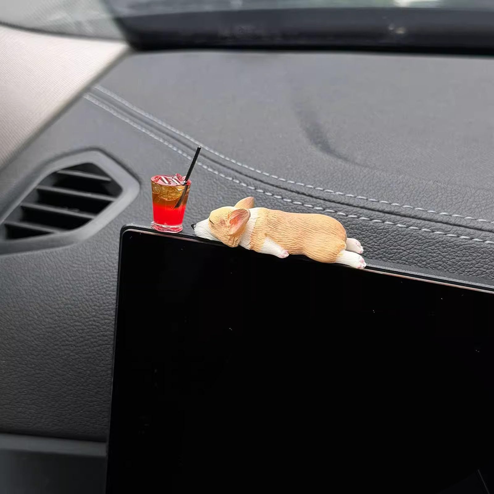 Niedliches Auto-Zubehör für Hunde, geeignet für Frauen und Mädchen, Heim-, Gartendekoration, Schreibtisch-Gadgets (B, 5,5 x 2 cm) von Jipersuo
