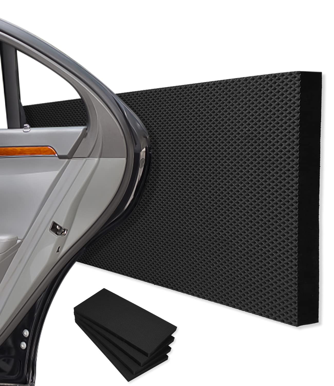 Jissta 4 Garagen Wandschutz 40 x 20 x 2 cm, Selbstklebender Kantenschutz Schaumstoff, Dart Garagen-Wandschutz Wandpolsterung, Türkantenschutz für Autotüren, Garagen und Carport (Schwarz) von Jissta