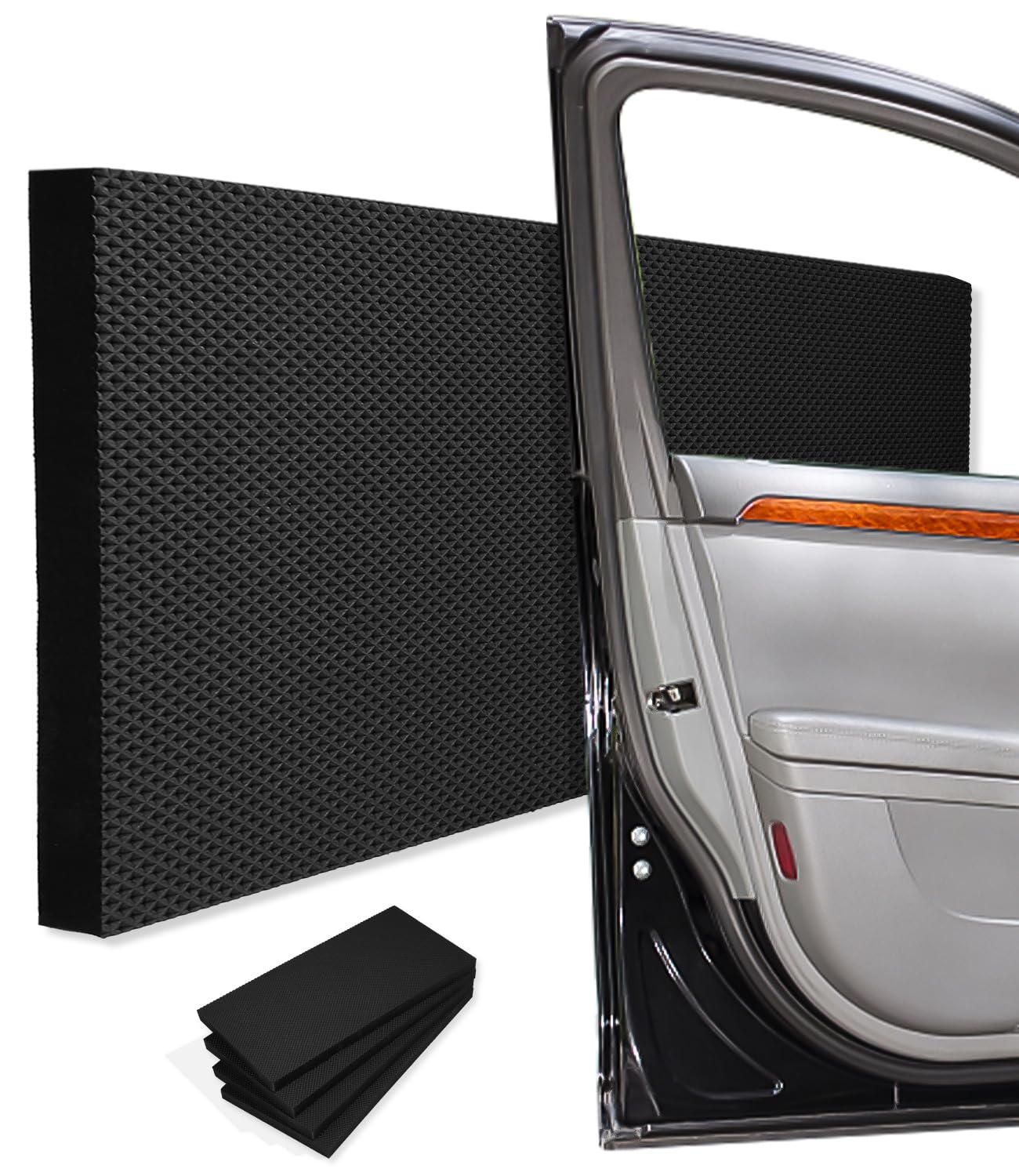 Jissta 4 X Garagen Wandschutz 40 x 20 x 2 cm, Selbstklebender Kantenschutz Schaumstoff Garage, Garagen Wandschutz Türkantenschutz für Garagenwand, Autotüren, Carport (Schwarz) von Jissta