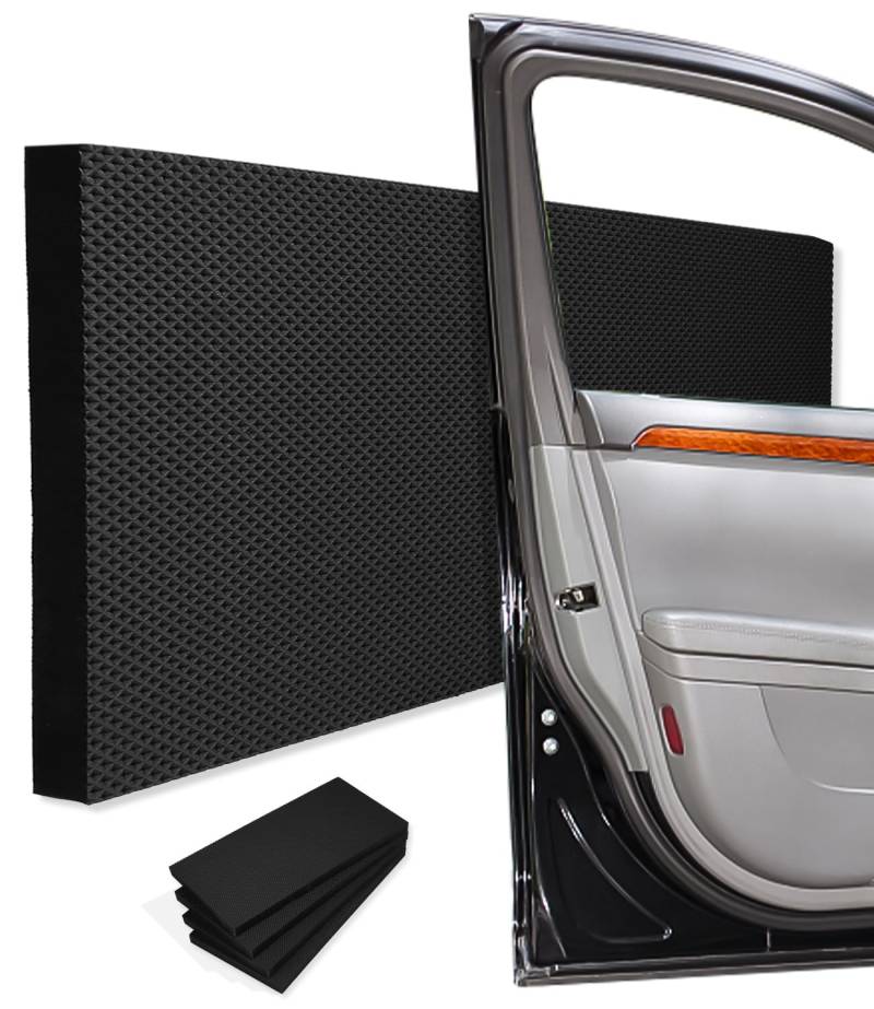 Jissta 4 X Garagen Wandschutz 40 x 20 x 2 cm, Selbstklebender Kantenschutz Schaumstoff Garage, Garagen Wandschutz Türkantenschutz für Garagenwand, Autotüren, Carport (Schwarz) von Jissta