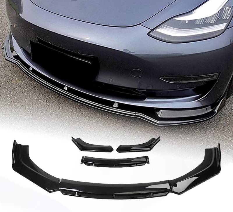 Frontschürze Spoiler Splitter Lip Body Kollision Vordere Schaufel Modifikation Kit,für Audi A6 Sedan C8 C8.5 C7 C7.5 C6 C6.5 C5 C5.5 C4.,A-Bright Black von JjAaYy