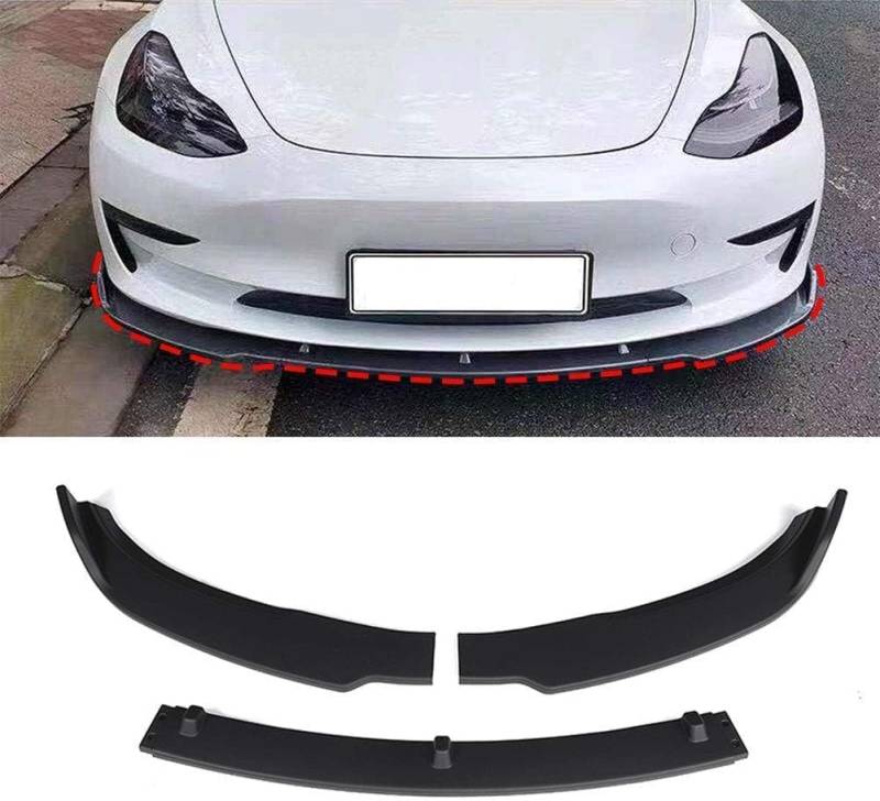Frontschürze Spoiler Splitter Lip Body Kollision Vordere Schaufel Modifikation Kit,für Tesla modèle 3 2016-2019.,C-Matte von JjAaYy