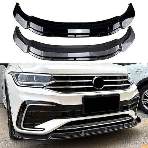 Frontschürze Spoiler Splitter Lip Body Kollision Vordere Schaufel Modifikation Kit,für VW Tiguan L Tiguan Rline 2021+.,A-Carbon Fiber von JjAaYy