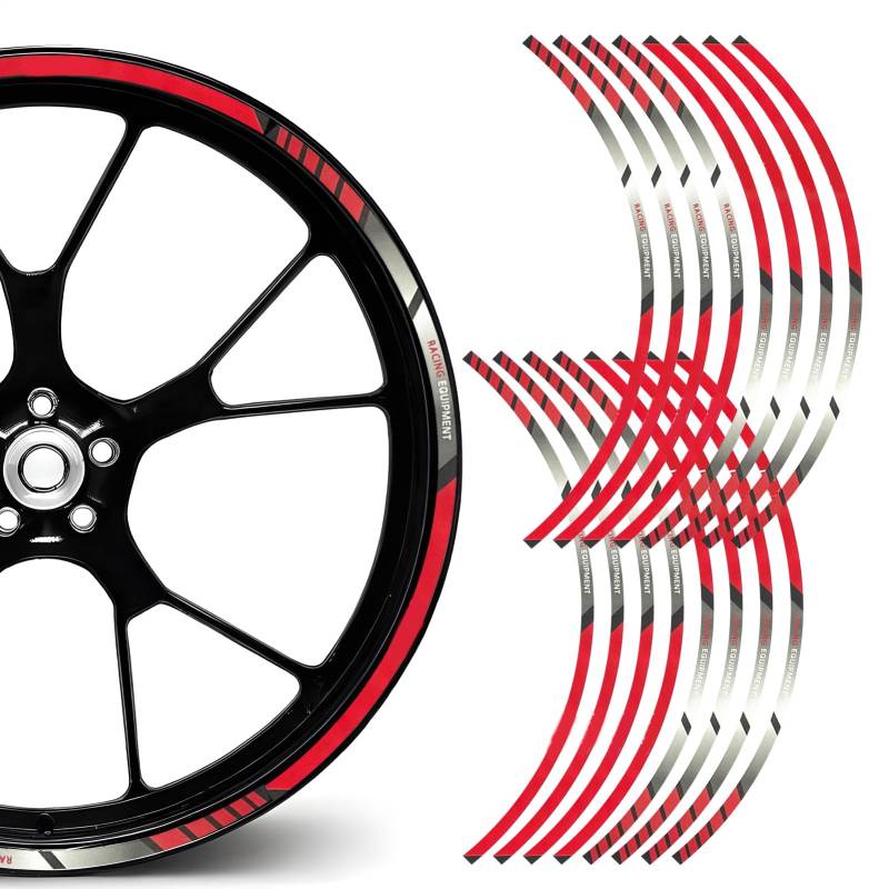Auto-Radrandaufkleber, reflektierendes Klebeband-Set für Autos, 16 Stück, personalisierbar, mit glänzendem Finish und Sicherheitshütte für den Transport von Jlobnyiun