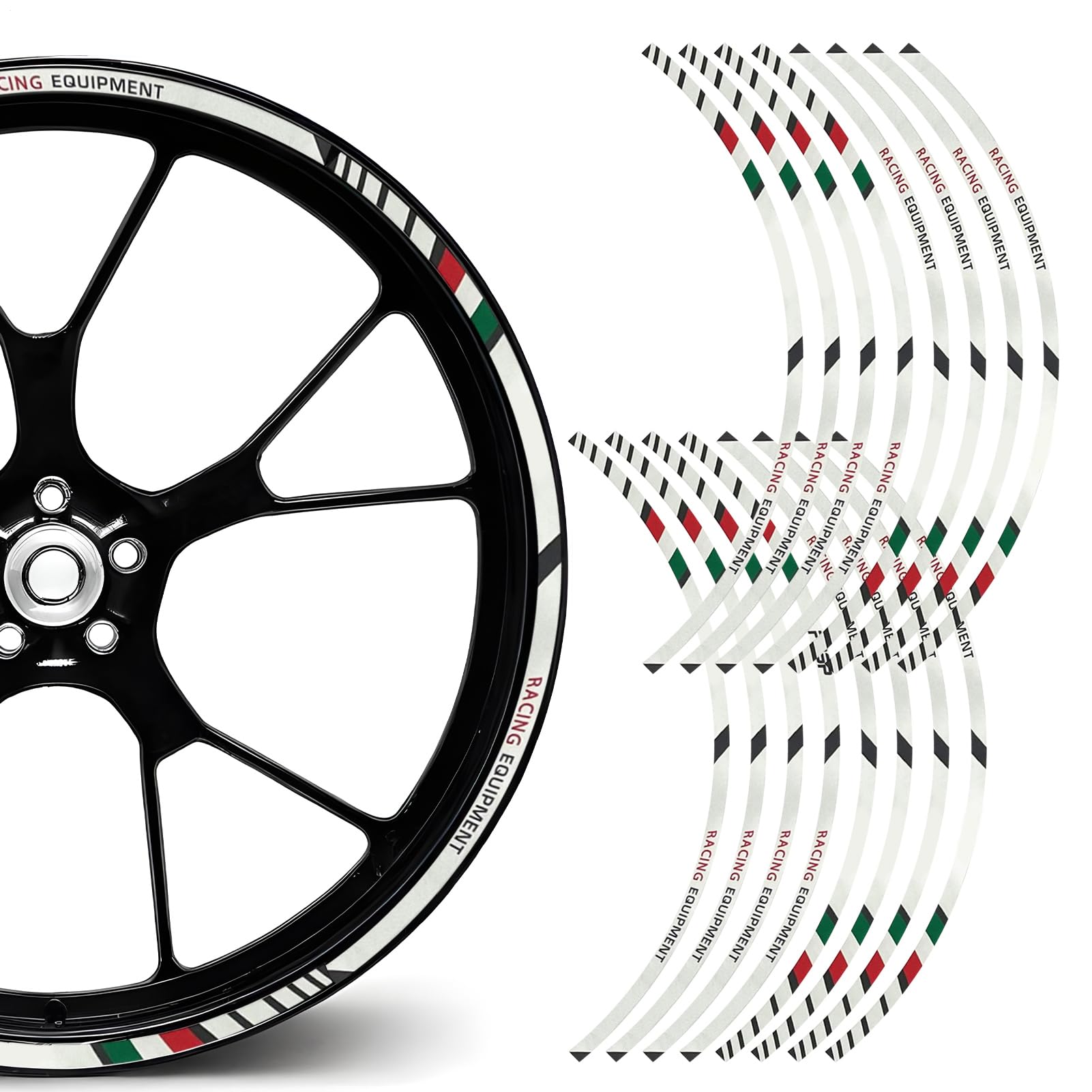 Auto-Radrandaufkleber, reflektierendes Klebeband-Set für Autos, 16 Stück, personalisierbar, mit glänzendem Finish und Sicherheitshütte für den Transport Auto-Radrandaufkleber, reflektierendes Klebeband-Set für Autos, 16 Stück, personalisierbar, mit glänzendem Finish und Sicherheitshütte für den Transport von Jlobnyiun