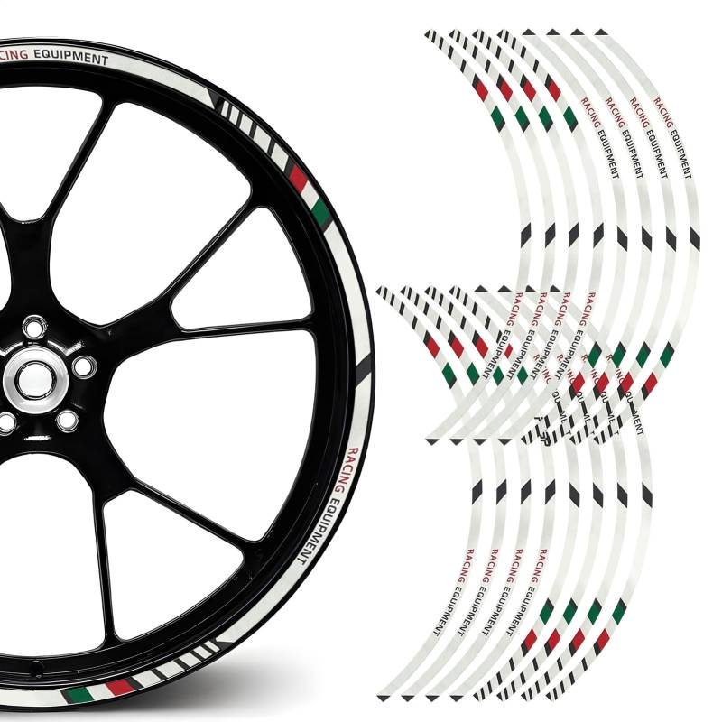 Auto-Radrandaufkleber, reflektierendes Klebeband-Set für Autos, 16 Stück, personalisierbar, mit glänzendem Finish und Sicherheitshütte für den Transport von Jlobnyiun