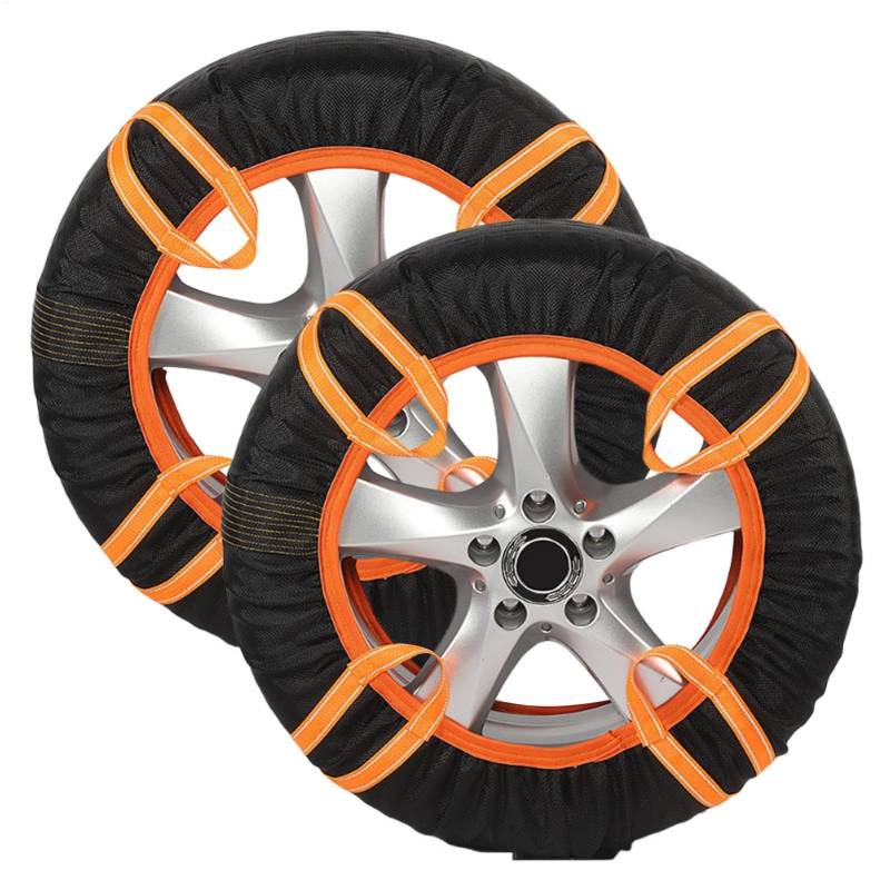 Auto Schneesocken Schneesocken für Reifen | Rutschfeste Schneesocken für Reifen - Rutschfeste Reifenabdeckung mit reflektierenden Warnstreifen für Wohnmobil, von Jlobnyiun