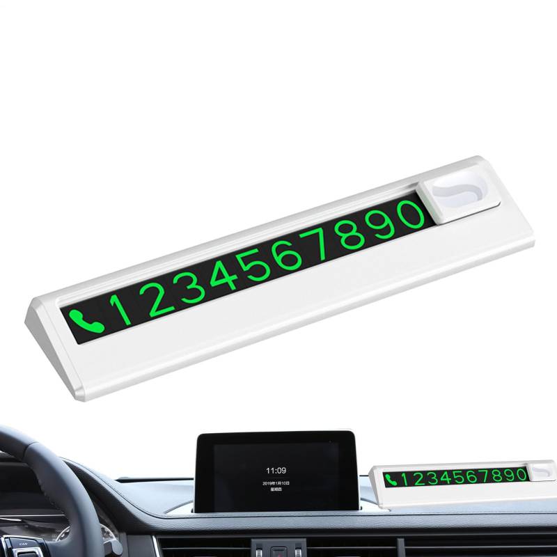 Digitales Parkplatz, magnetische Telefonanzeige, Klebekarte Glow | Kompaktes Armaturenbrett-Tag mit leuchtenden Nummern für die Sichtbarkeit des Autos, das Parken von Jlobnyiun