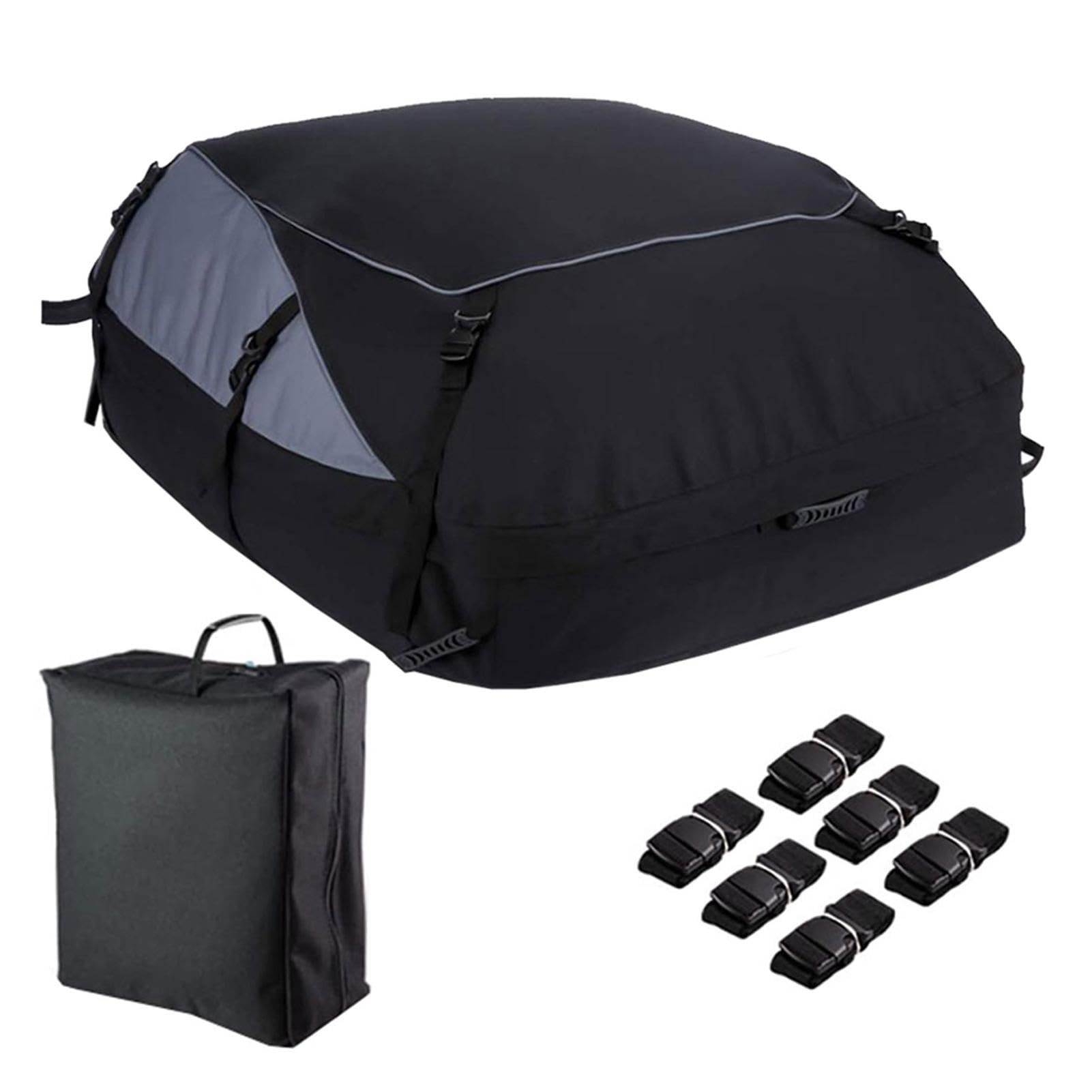 Fahrzeug-Dachträger – Dachaufbewahrungstasche, Soft-Shell-Autoträger | Dachgepäcktasche mit extra Gurten, große Aufbewahrungstasche auf dem Dach, langlebige 600D-Auto-Top-Tasche, wasserdichter Fahrzeug-Dachträger – Dachaufbewahrungstasche, Soft-Shell-Autoträger | Dachgepäcktasche mit extra Gurten, große Aufbewahrungstasche auf dem Dach, langlebige 600D-Auto-Top-Tasche, wasserdichter von Jlobnyiun