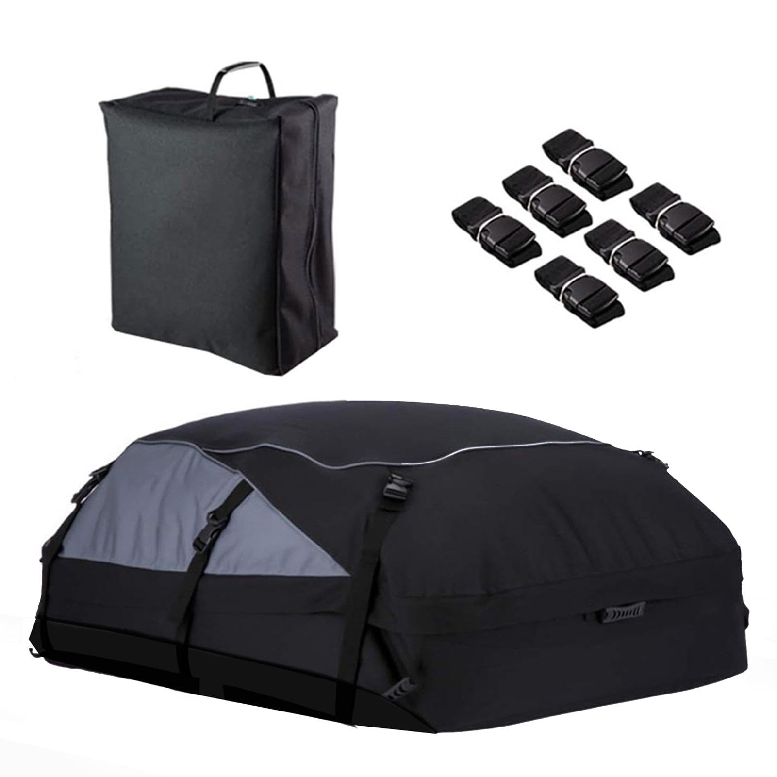 Fahrzeug-Dachträger – Dachaufbewahrungstasche, Soft-Shell-Autoträger | Dachgepäcktasche mit extra Gurten, große Aufbewahrungstasche auf dem Dach, langlebige 600D-Auto-Top-Tasche, wasserdichter Fahrzeug-Dachträger – Dachaufbewahrungstasche, Soft-Shell-Autoträger | Dachgepäcktasche mit extra Gurten, große Aufbewahrungstasche auf dem Dach, langlebige 600D-Auto-Top-Tasche, wasserdichter von Jlobnyiun