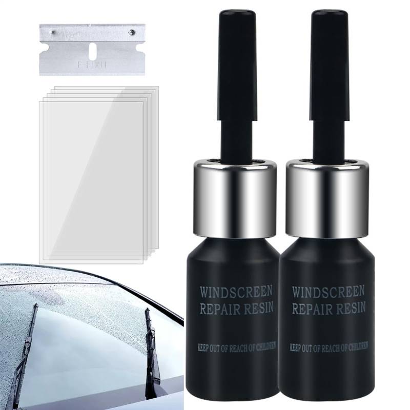 Glasreparatur-Set – Fortschrittlicher Windschutzscheiben-Riss-Rückstand, Nano-Flüssigkeit für sofortige Korrektur | Kompakter Autoglasdaumen und Kratzer-Reparaturwerkzeug für eine bessere Sicht von Jlobnyiun
