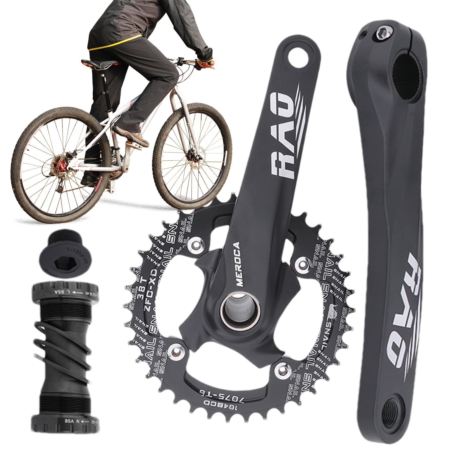 Jlobnyiun Kurbelgarnitur für Rennrad, integrierte Hohlkurbel mit 600 – Sprocket für Fahrrad-Tretlager Jlobnyiun Kurbelgarnitur für Rennrad, integrierte Hohlkurbel mit 600 – Sprocket für Fahrrad-Tretlager von Jlobnyiun