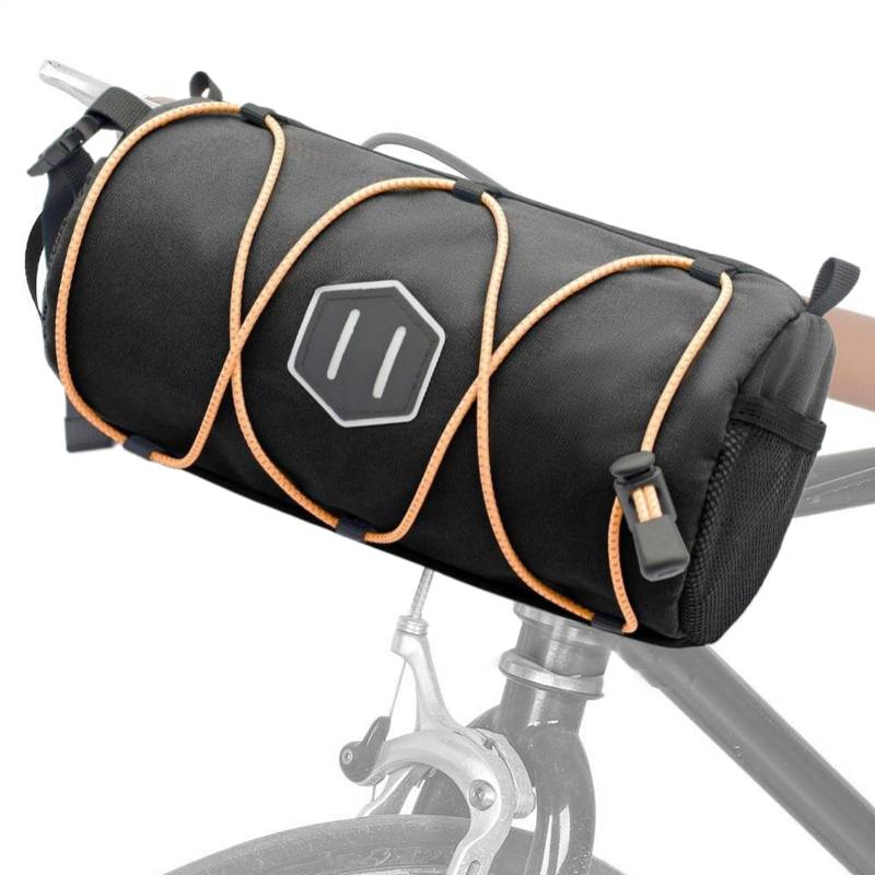Jlobnyiun Lenkertasche für Fahrrad | Kompakte Fahrradtasche mit reflektierenden Streifen, Zylinderformat mit reflektierenden Streifen, tragbare Tasche für Werkzeuge und Abenteuer im Freien von Jlobnyiun