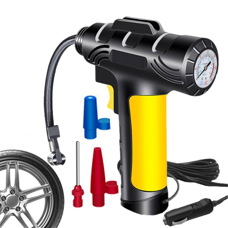 Jlobnyiun Luftpumpe für Elektroauto, tragbare Autopumpe, 120 W, elektrische Luftpumpe, digitale automatische Luftpumpe | elektrische Aufpumpen für kompakte Bauweise, Motorrad, Fahrradreifen von Jlobnyiun