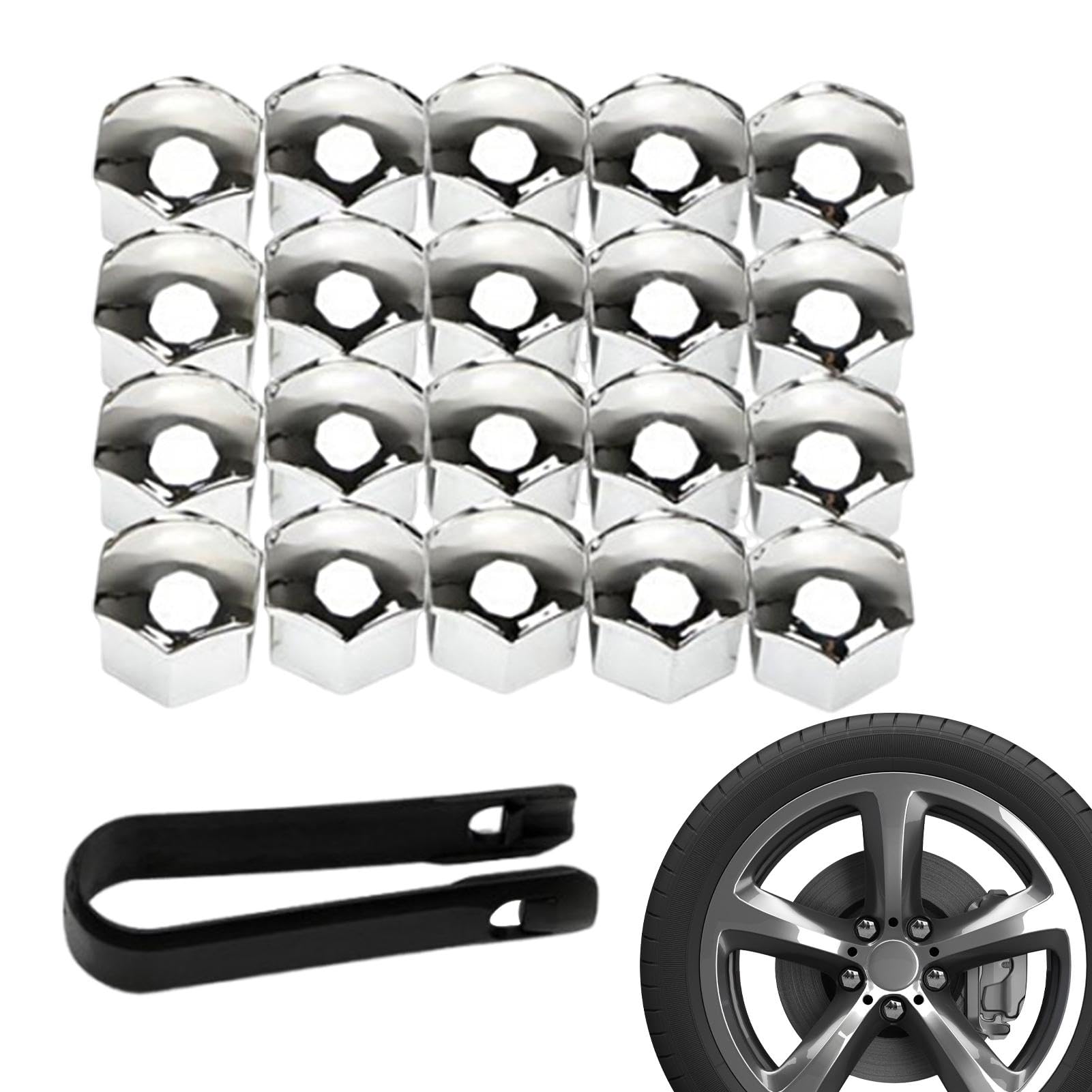 Jlobnyiun Radmutterabdeckungen für Reifen, Radmuttern, Set mit Radmuttern – Reifen-Schraubverschluss mit Entfernungswerkzeug, Reifenmutterabdeckungen von 17 mm, 19 mm, 21 mm, Schutz Jlobnyiun Radmutterabdeckungen für Reifen, Radmuttern, Set mit Radmuttern – Reifen-Schraubverschluss mit Entfernungswerkzeug, Reifenmutterabdeckungen von 17 mm, 19 mm, 21 mm, Schutz von Jlobnyiun
