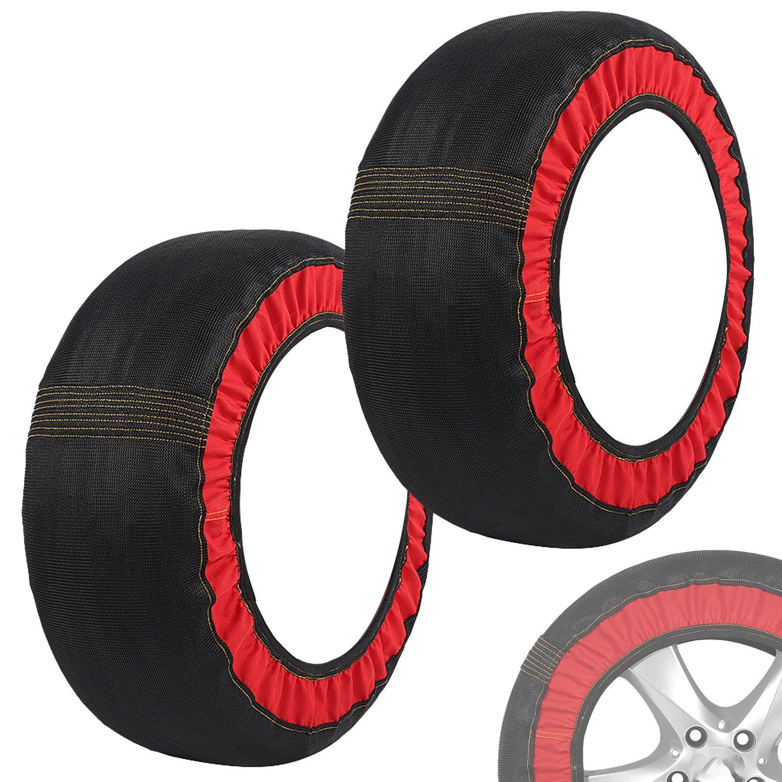Jlobnyiun Schneesocken für Reifen, Schneesocken für Auto - 2 Stück Auto Reifensocken für Winter Schnee Alternative zum Griff, Alternative zu N-Kette Jlobnyiun Schneesocken für Reifen, Schneesocken für Auto - 2 Stück Auto Reifensocken für Winter Schnee Alternative zum Griff, Alternative zu N-Kette von Jlobnyiun