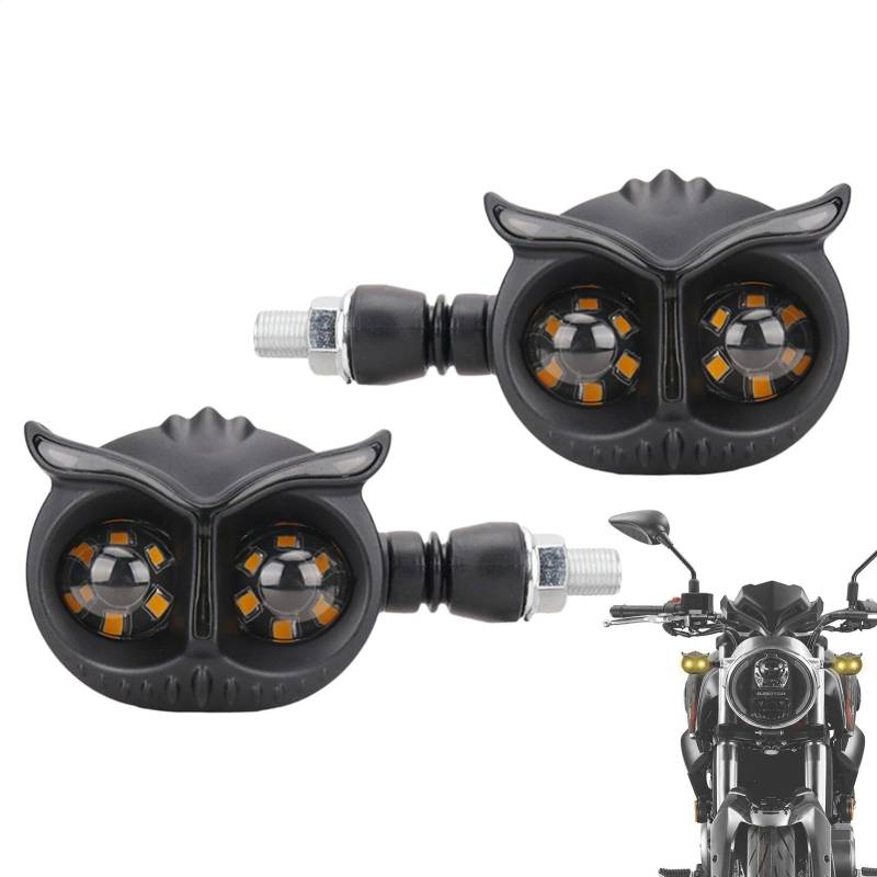 LED Motorrad Blinker - Motorrad Blinker Eule | Motorrad Lampen Wasserdicht Eule Motorrad Blinker Motorrad Lampe Eule Licht Tagfahrlicht für Familie Freunde von Jlobnyiun