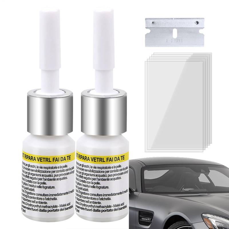 Windschutzscheiben-Rissreparatur-Set - Nano aus Pro-Glas, schnelle Korrektur für Flöhe und Kratzer | Tragbares Reparaturwerkzeug für Spinnweben und Risse von Jlobnyiun