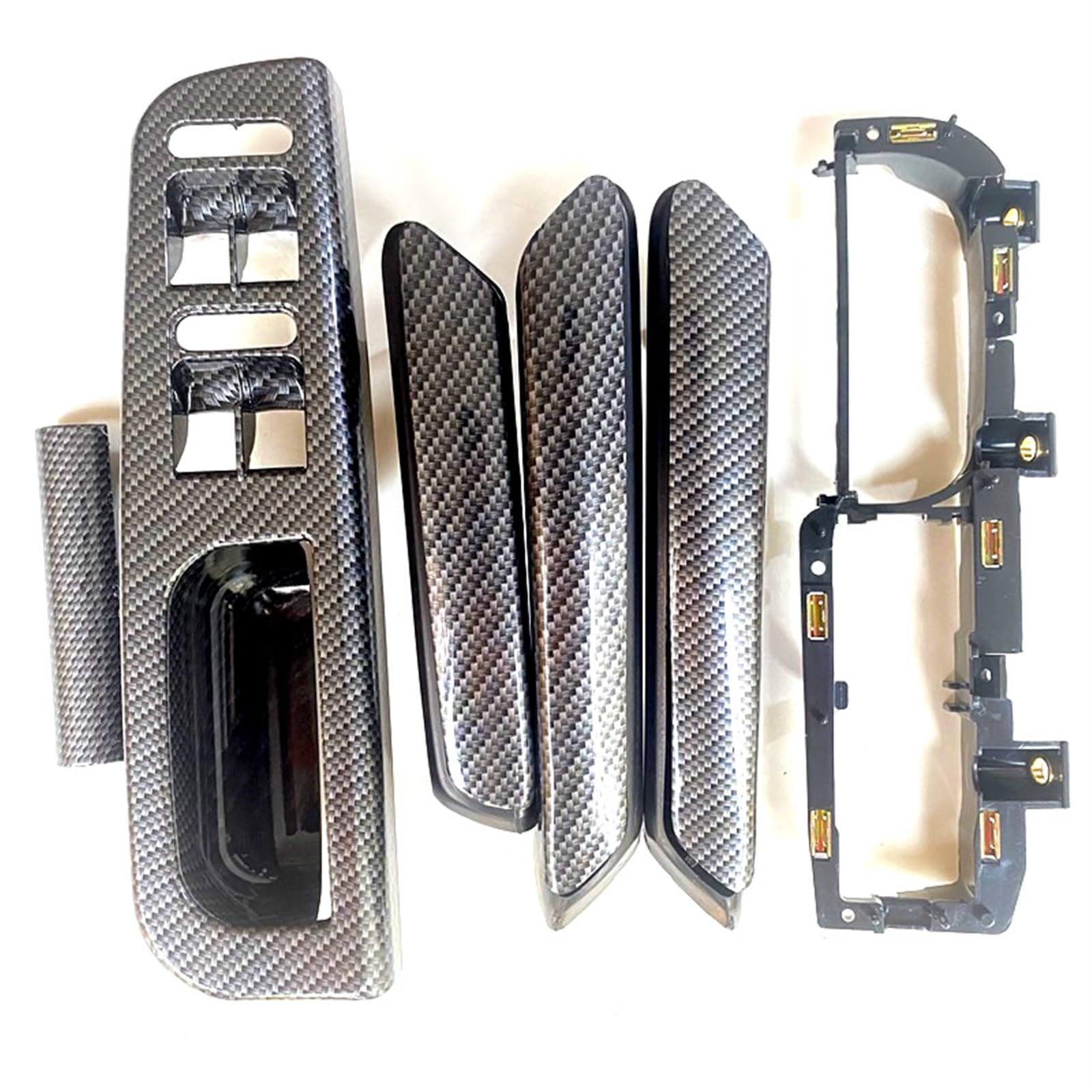 Haltegriff für Autodach Türgriff mit Kohlefasermuster, Fensterschalterrahmen, for VW, for Passat, for B5 98-05 3B186717E 3B4867179B 3B0867180A 3B4867180B 3B4867372(4door 6pcs) von Jodriva