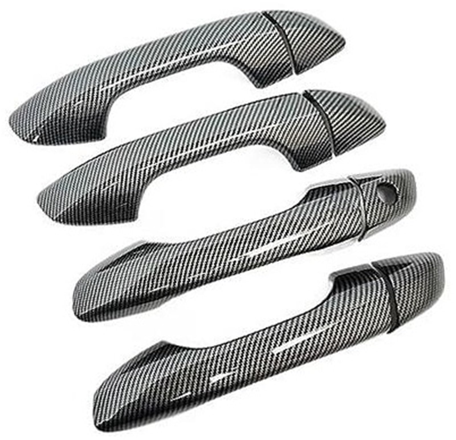 Jodriva, for Kia, Sportage QL KX5 2016-2020 Kohlefaser-Chrom-Autotürgriffschalenabdeckung Autotürgriffabdeckung(Black C 1key 0button) von Jodriva