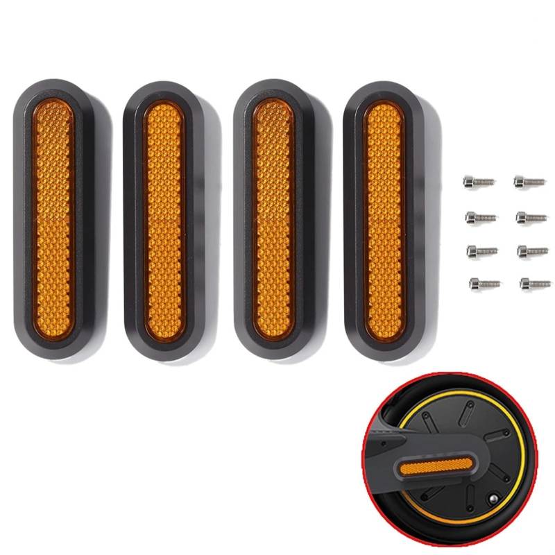 Jodriva 1/2/4 Stück Radkappen-Schutzhüllen for nachtreflektierende Nachtaufkleber for Elektroroller, for Xiaomi, Mi M365 Pro 2 Seitenabdeckungen für Elektroroller(4pcs Wheel Cover F) von Jodriva