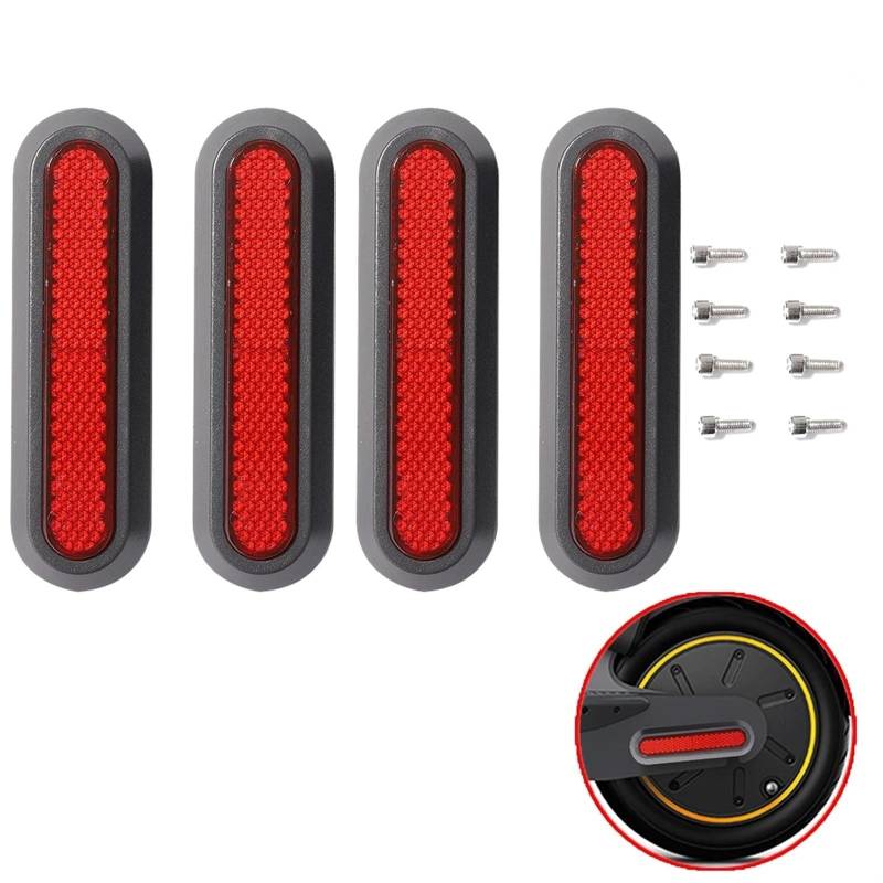 Jodriva 1/2/4 Stück Radkappen-Schutzhüllen for nachtreflektierende Nachtaufkleber for Elektroroller, for Xiaomi, Mi M365 Pro 2 Seitenabdeckungen für Elektroroller(4pcs Wheel Cover G) von Jodriva