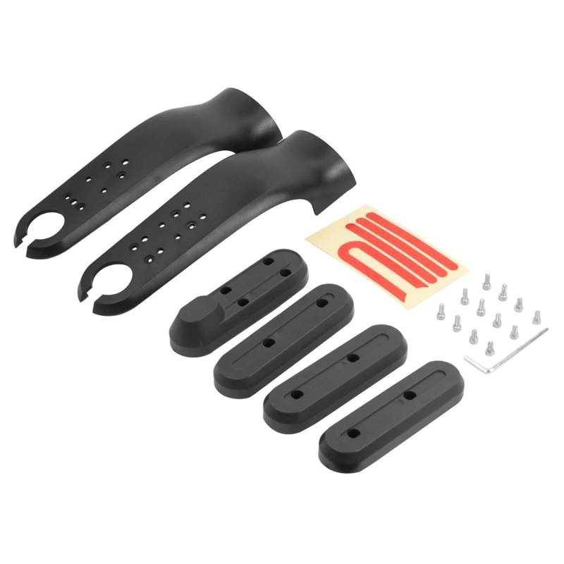 Jodriva 1 Satz Vordergabel-Abdeckung mit Radabdeckung, Radkappe, Schutzschalen, for Xiaomi, M365 Elektroroller, reflektierende Aufkleber, Gabelteile Seitenabdeckungen für Elektroroller(Black) von Jodriva