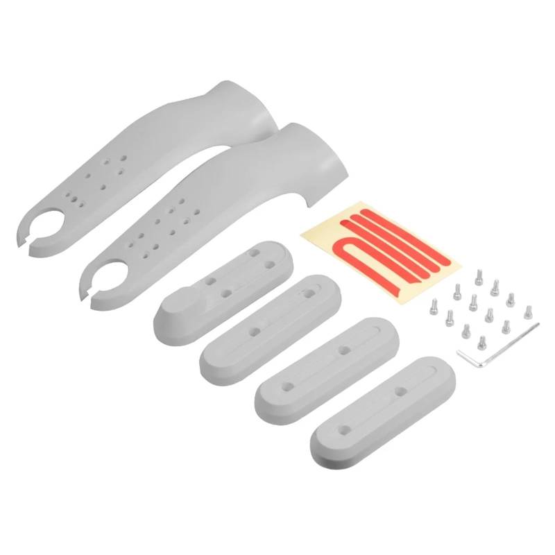 Jodriva 1 Satz Vordergabel-Abdeckung mit Radabdeckung, Radkappe, Schutzschalen, for Xiaomi, M365 Elektroroller, reflektierende Aufkleber, Gabelteile Seitenabdeckungen für Elektroroller(White) von Jodriva