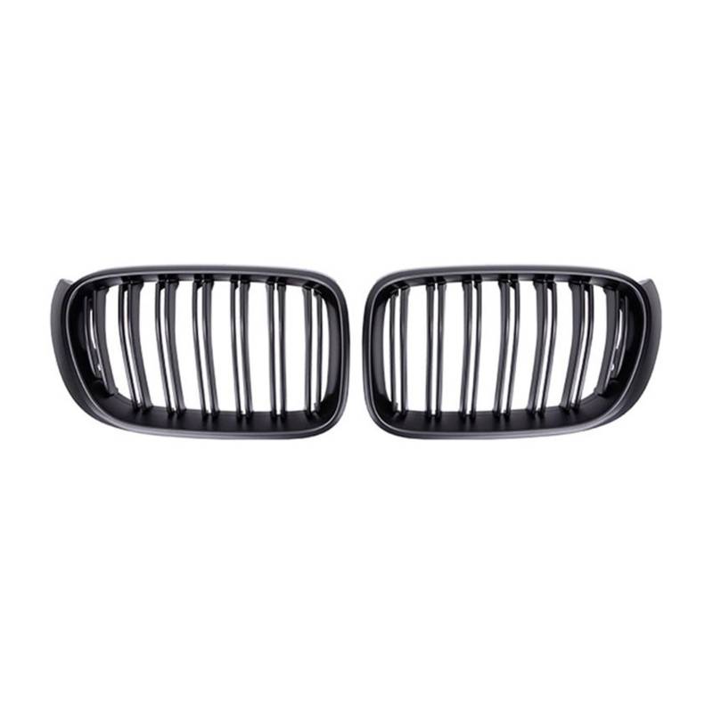 Jodriva 2PCS Auto Frontstoßstange Grill Grille Zierstreifen Abdeckung Sport Doppellinie Lamellen, for, for X3 X4 F25 F26 2014 2015 2016 2017 Auto-Kühlergrill(Matte Black) von Jodriva