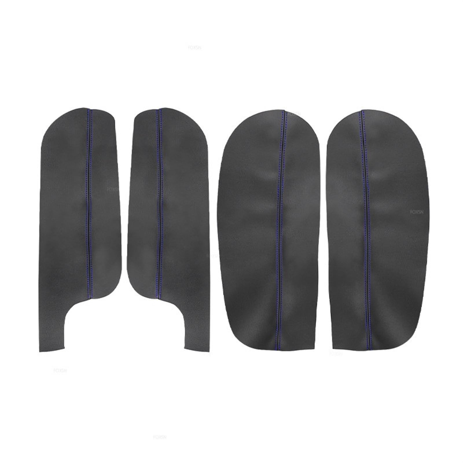 Jodriva 4 Stück, for VW, for Golf, for 6 VI Cabrio 2010 2011 2012 2013, Auto-Innentürverkleidung, Armlehnengriff, Lederbezug, Zubehörverkleidung Türinnenverkleidung(Armrest Black-Blue) von Jodriva