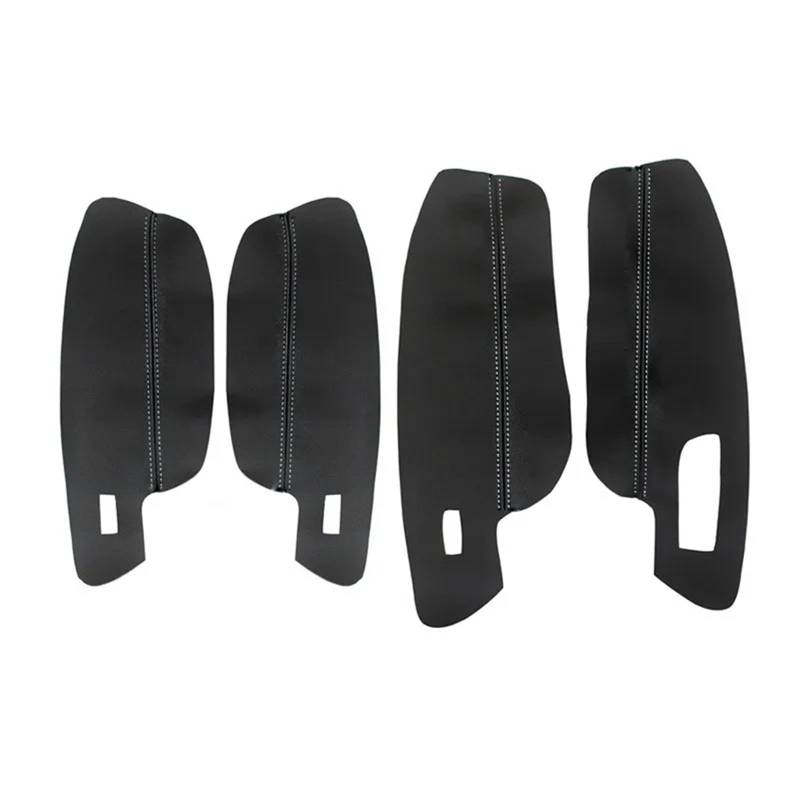 Jodriva 4 Stück, for VW, for Golf, for 7 MK7 2014 2015 2016 2017 2018 Auto-Innentürgriff Armlehnenverkleidung Mikrofaser-Lederbezug Schutzverkleidung Auto-Innentürverkleidung(LHD Black-White line) von Jodriva