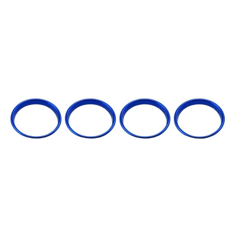 Jodriva 4X Auto Klimaanlage Air Vent Outlet Ring Abdeckung Trim Dekoration Aufkleber, for A3 S3 2013-2017 for Q2 2017 Zubehör Auto-Styling Auto-Lüftungsgitter-Dekoration(Blue Inner Ring) von Jodriva