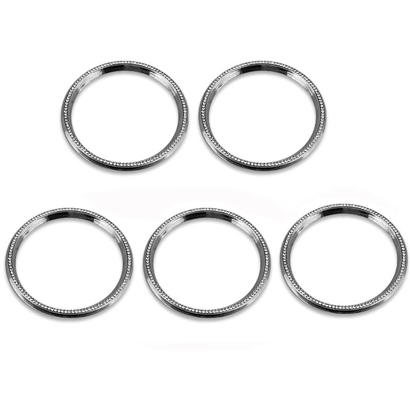 Jodriva 5 stücke Klimaanlage Air Vent Outlet Ring Abdeckung Trim, for Mercedes-Benz, CLA C117 CLA180 CLA200 CLA250 X156 GLA GLA200 GLA220 Auto-Lüftungsgitter-Dekoration(Silver) von Jodriva