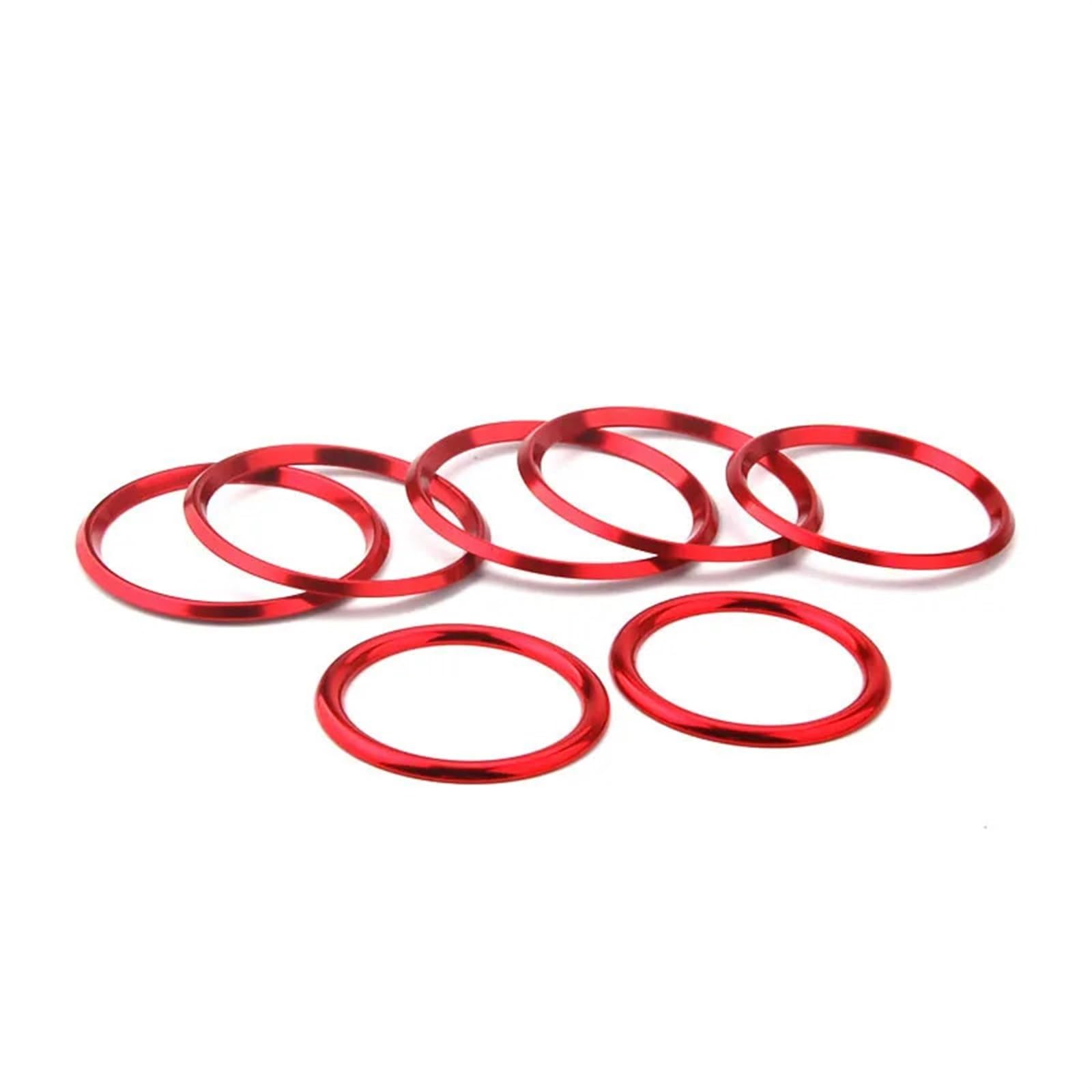 Jodriva 7 Stücke Blau Rot Äußere Klimaanlage Outlet Ringe Dekoration Abdeckung Trim for C Klasse W205 GLC X253 2015-2010 Auto-Lüftungsgitter-Dekoration(Red) von Jodriva