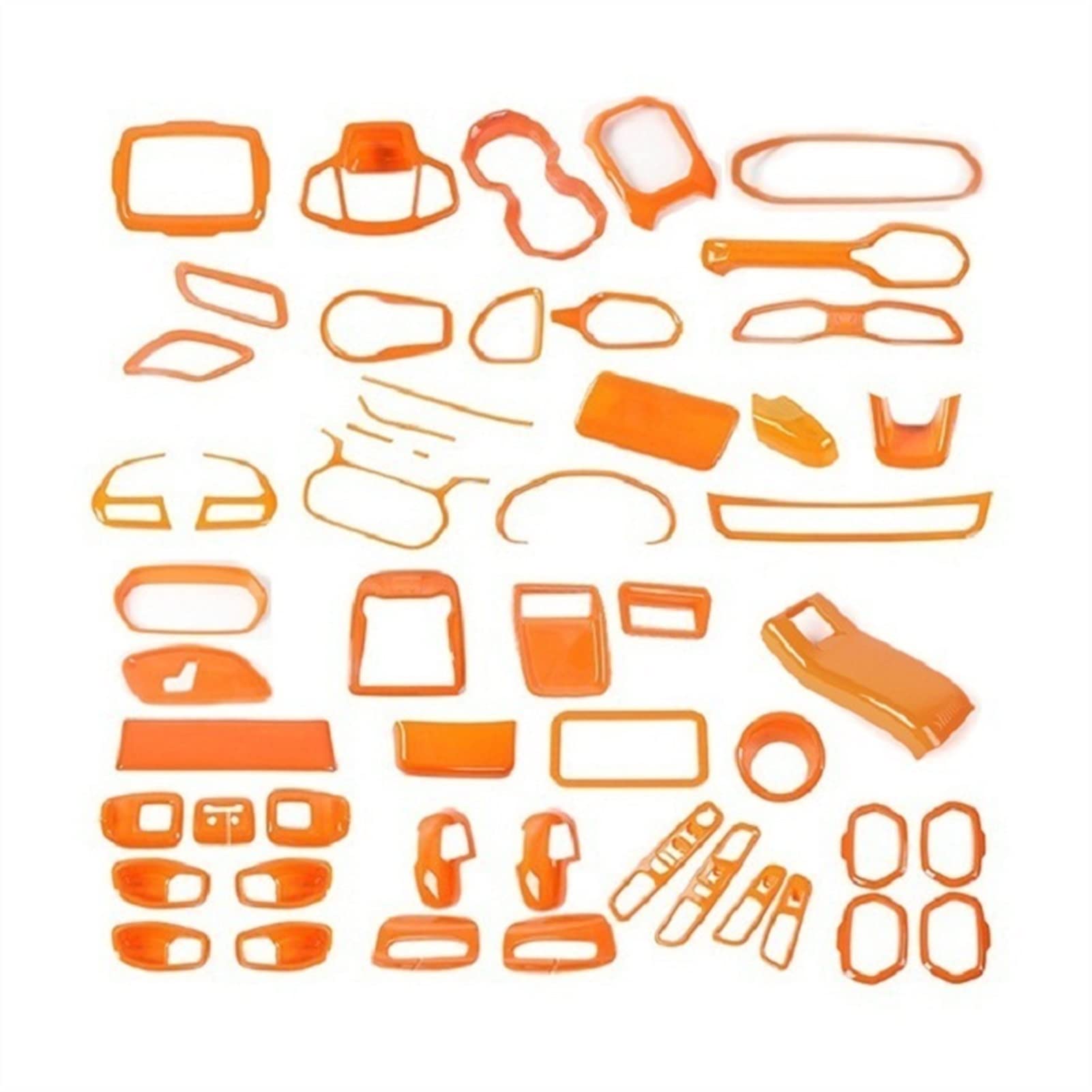 Jodriva ABS-Innendekorations-Kits Zubehör Orange Auto-Armaturenbrett-Klimaanlagen-Kit-Abdeckungsaufkleber, for Jeep, for Renegade 2015-2017 Auto-Lüftungsgitter-Dekoration(A) von Jodriva