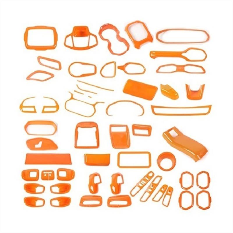 Jodriva ABS-Innendekorations-Kits Zubehör Orange Auto-Armaturenbrett-Klimaanlagen-Kit-Abdeckungsaufkleber, for Jeep, for Renegade 2015-2017 Auto-Lüftungsgitter-Dekoration(A) von Jodriva